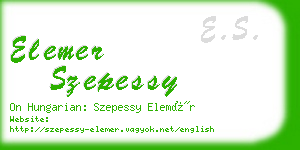 elemer szepessy business card